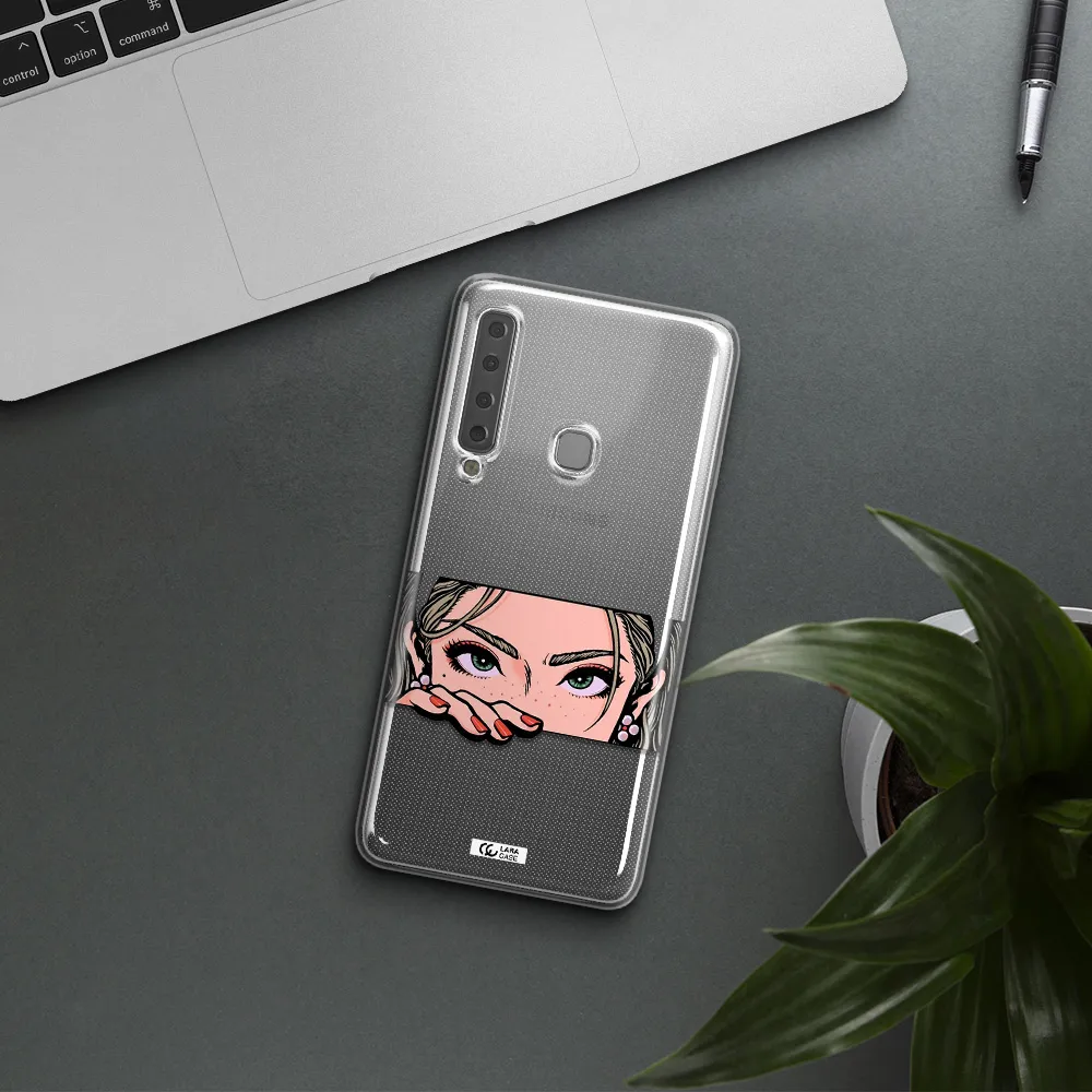 A Cartoon Of A Woman's Face Samsung A9 2018 Clear Tpu Case