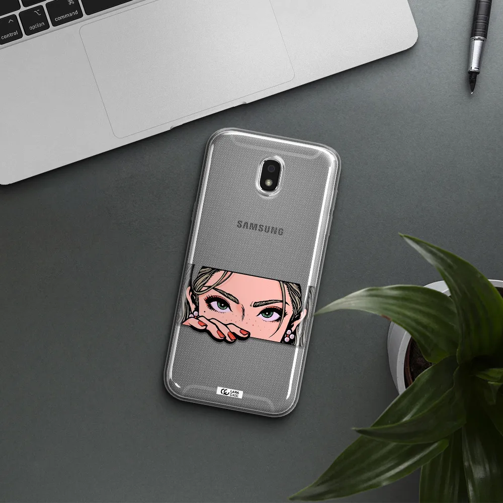 A Cartoon Of A Woman's Face Samsung J5 2017 Clear Tpu Case