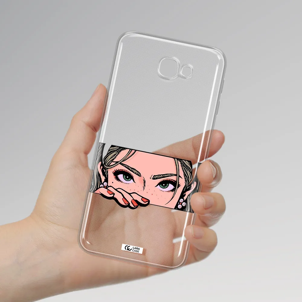 A Cartoon Of A Woman's Face Samsung J5 Prime Clear Tpu Case