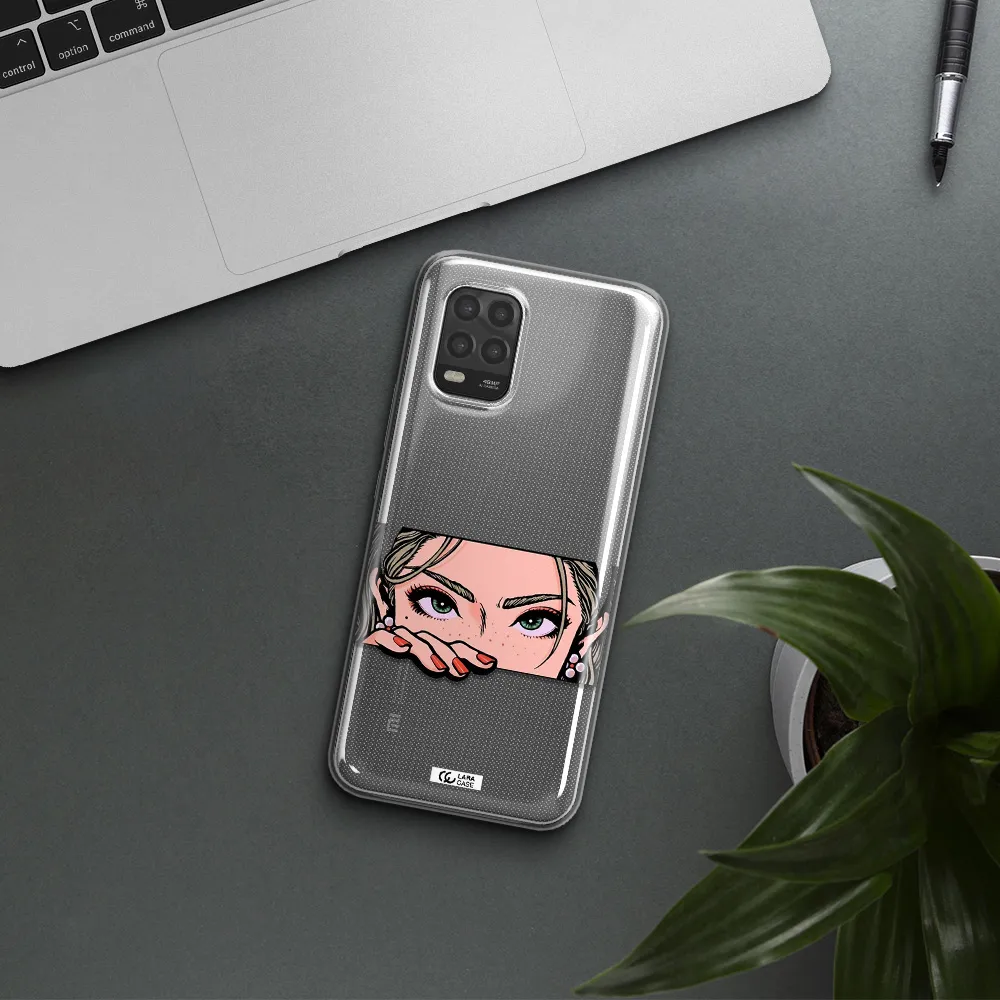 A Cartoon Of A Woman's Face Xiaomi Mi 10 Lite Clear Tpu Case