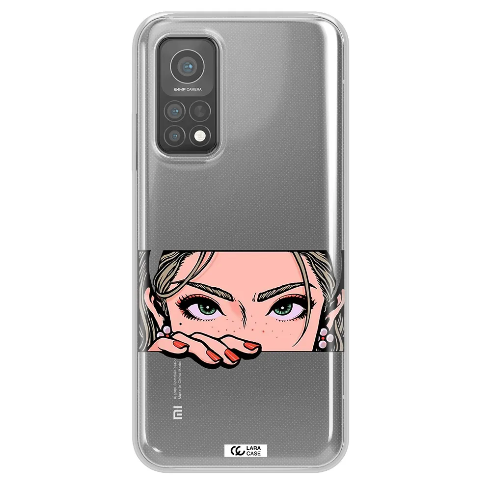 A Cartoon Of A Woman's Face Xiaomi Mi 10 T Pro Clear Tpu Case