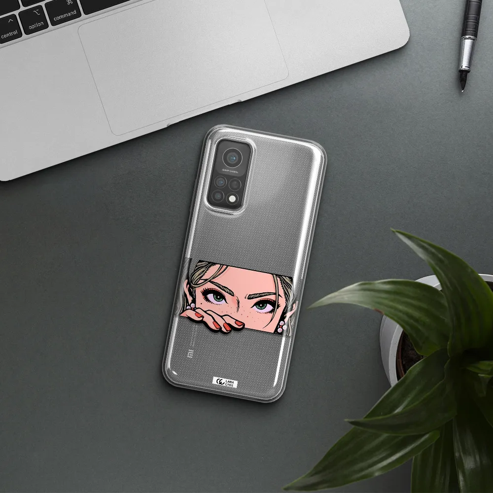 A Cartoon Of A Woman's Face Xiaomi Mi 10 T Pro Clear Tpu Case