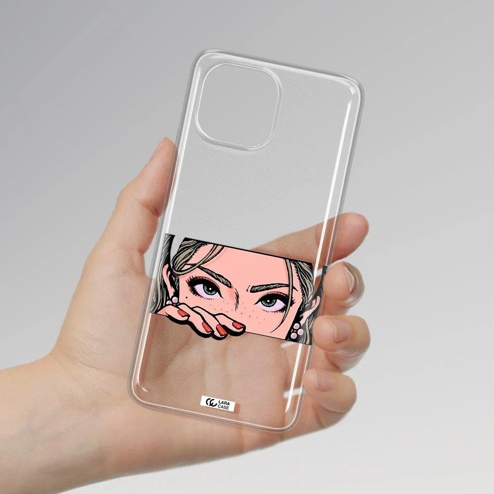 A Cartoon Of A Woman's Face Xiaomi Mi 11 Lite Clear Tpu Case