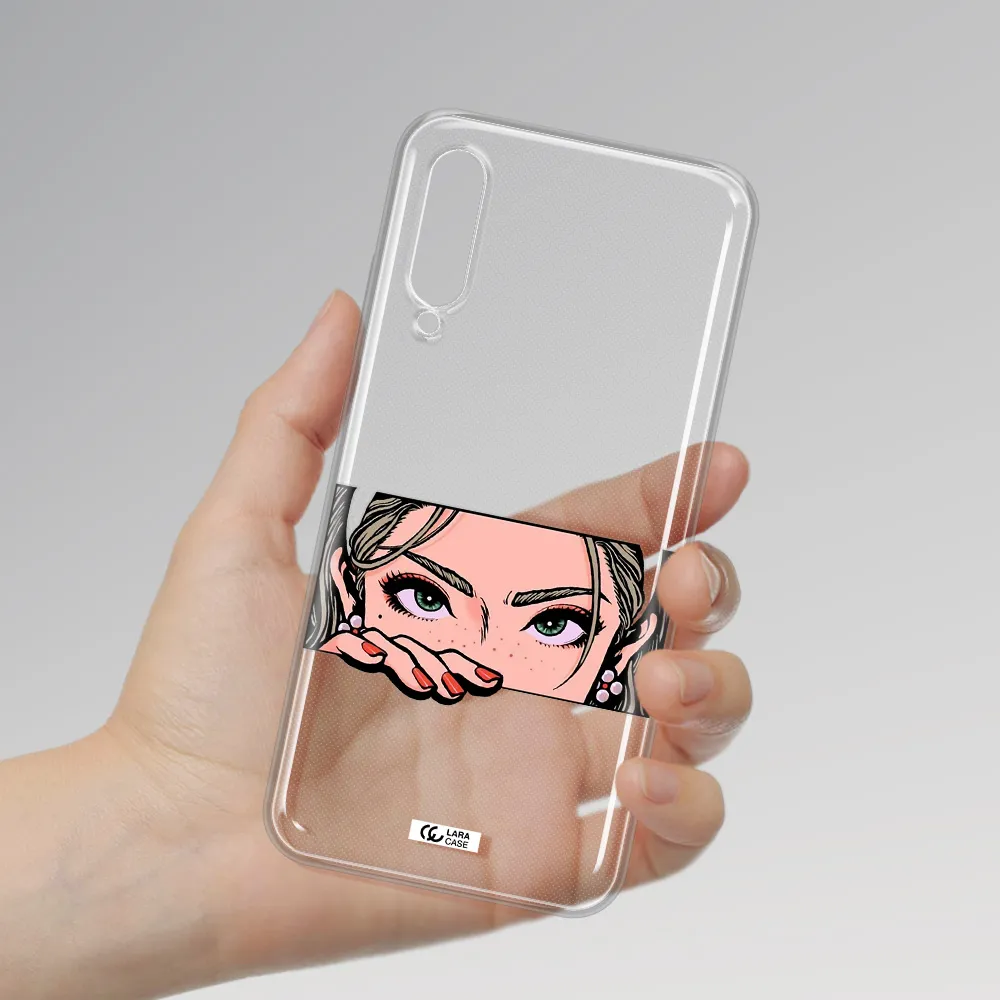 A Cartoon Of A Woman's Face Xiaomi Mi A3 Clear Tpu Case