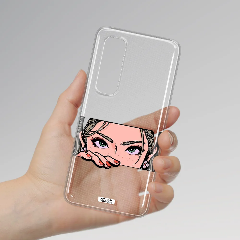 A Cartoon Of A Woman's Face Xiaomi Mi Note 10 Lite Clear Tpu Case