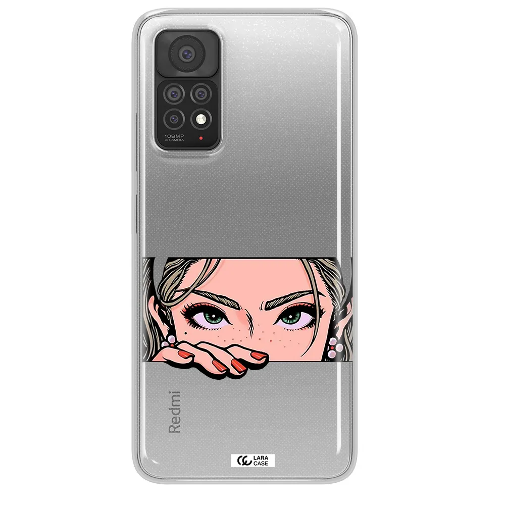A Cartoon Of A Woman's Face Xiaomi Note 11 Pro Clear Tpu Case