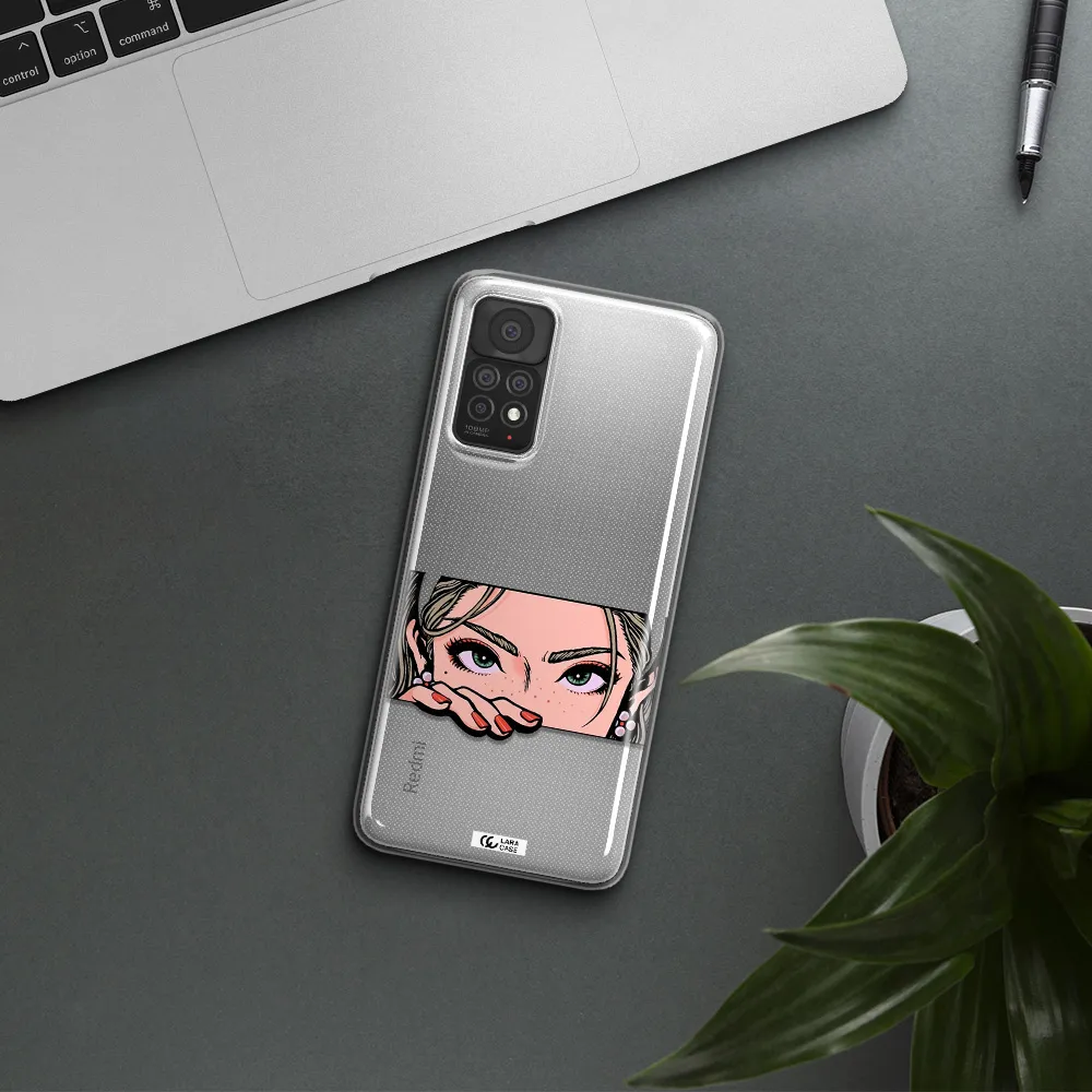 A Cartoon Of A Woman's Face Xiaomi Note 11 Pro Clear Tpu Case