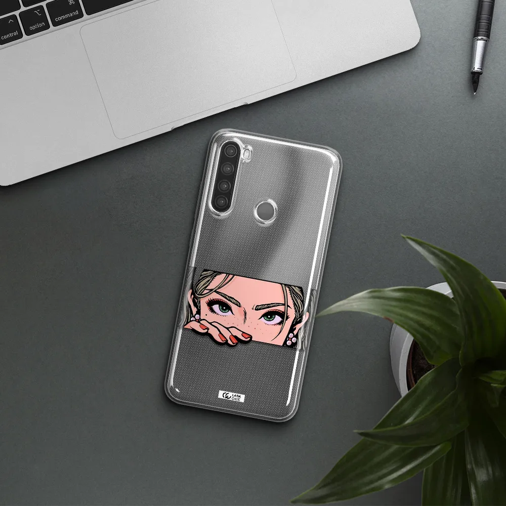 A Cartoon Of A Woman's Face Xiaomi Note 8 Clear Tpu Case