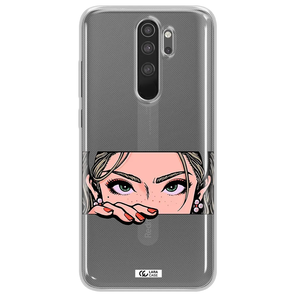 A Cartoon Of A Woman's Face Xiaomi Note 8 Pro Clear Tpu Case
