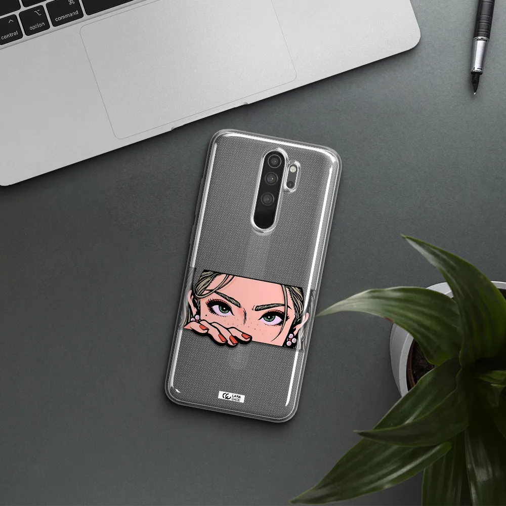 A Cartoon Of A Woman's Face Xiaomi Note 8 Pro Clear Tpu Case