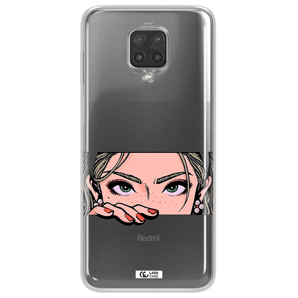 A Cartoon Of A Woman's Face Xiaomi Note 9 Pro Clear Tpu Case
