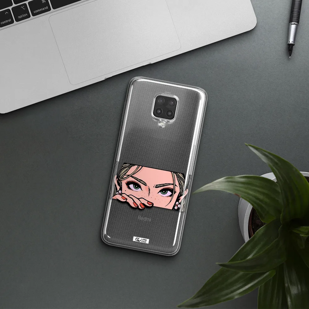 A Cartoon Of A Woman's Face Xiaomi Note 9 Pro Clear Tpu Case