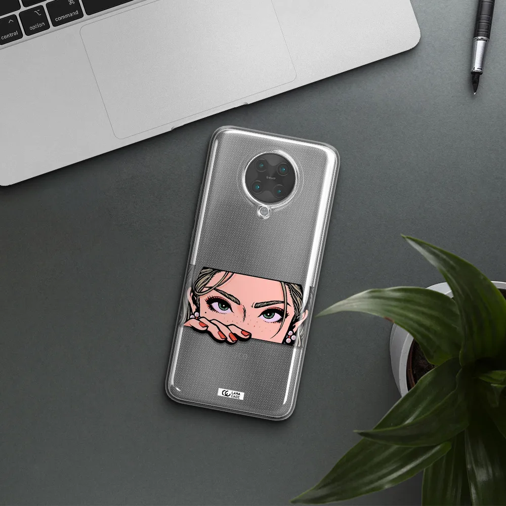 A Cartoon Of A Woman's Face Xiaomi Poco F2 Pro Clear Tpu Case