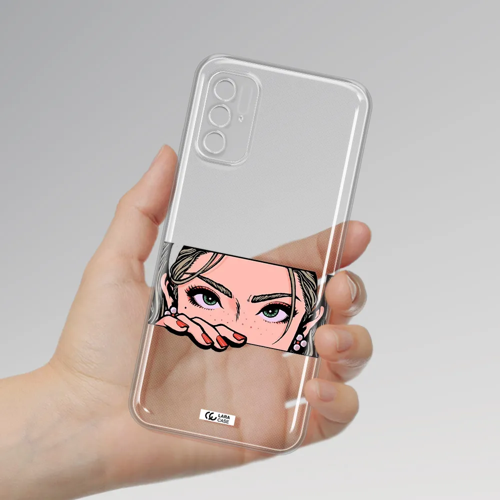 A Cartoon Of A Woman's Face Xiaomi Poco M4 Pro 5G Clear Tpu Case