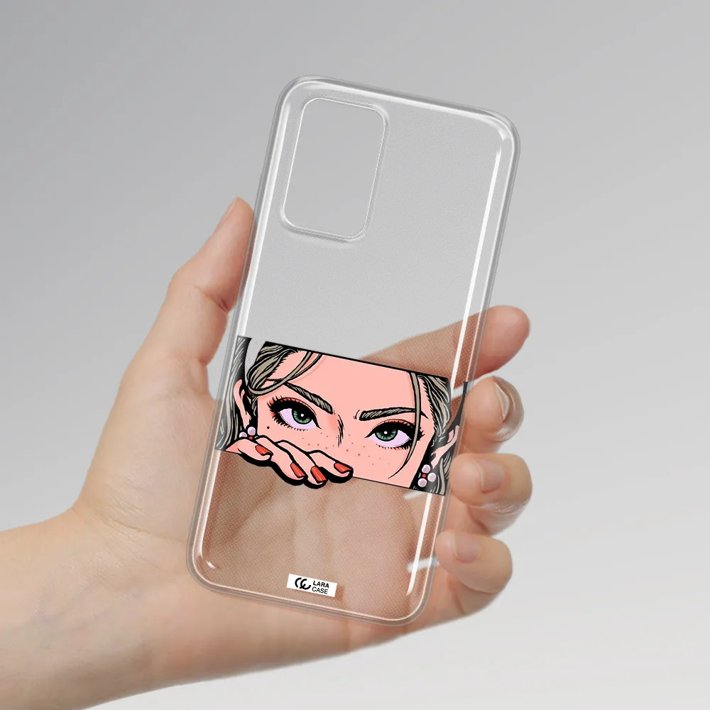 A Cartoon Of A Woman's Face Xiaomi Redmi 10 Clear Tpu Case