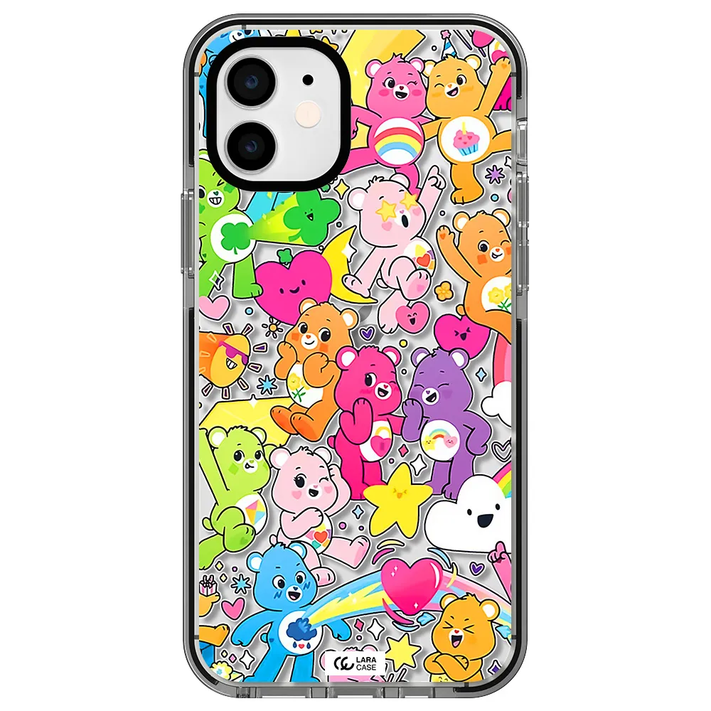 a pattern of cartoon bears Apple iPhone 11 impact black border Case