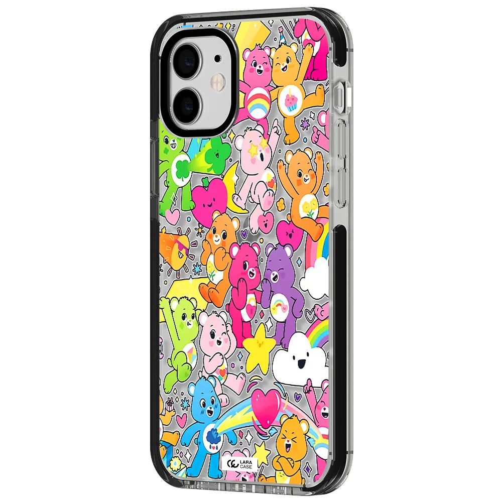a pattern of cartoon bears Apple iPhone 11 impact black border Case