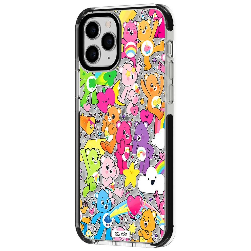 a pattern of cartoon bears Apple iPhone 11 pro max impact black border Case