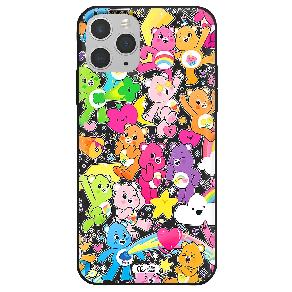 a pattern of cartoon bears Apple iPhone 11 pro Silicone black Case
