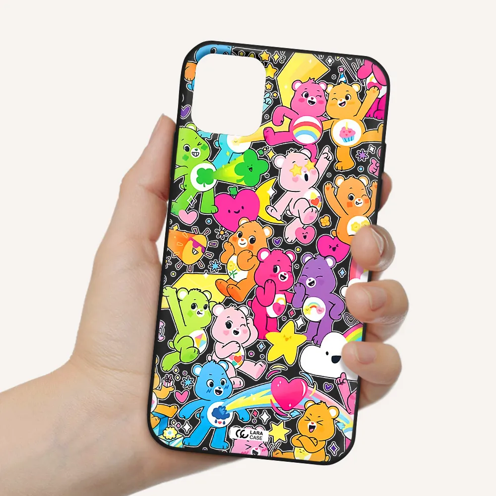 a pattern of cartoon bears Apple iPhone 11 Silicone black Case