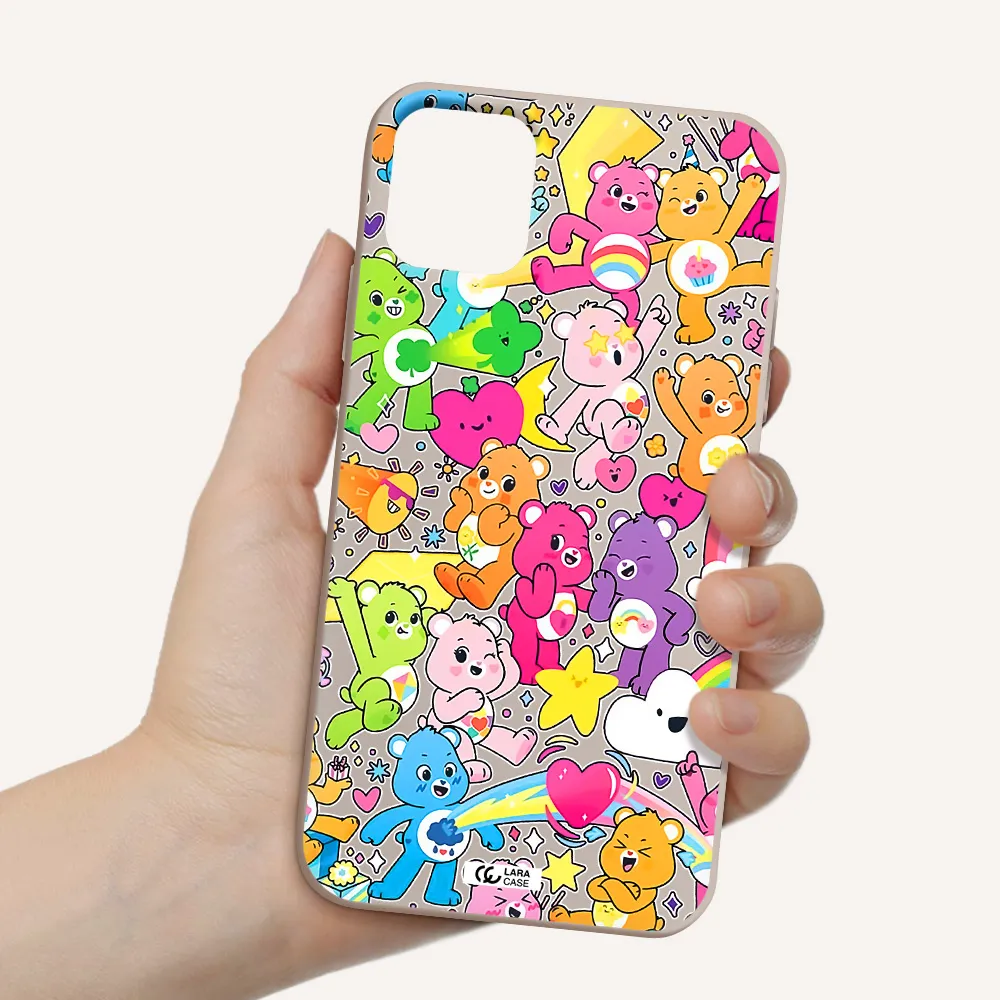 a pattern of cartoon bears Apple iPhone 11 Silicone Stone Case