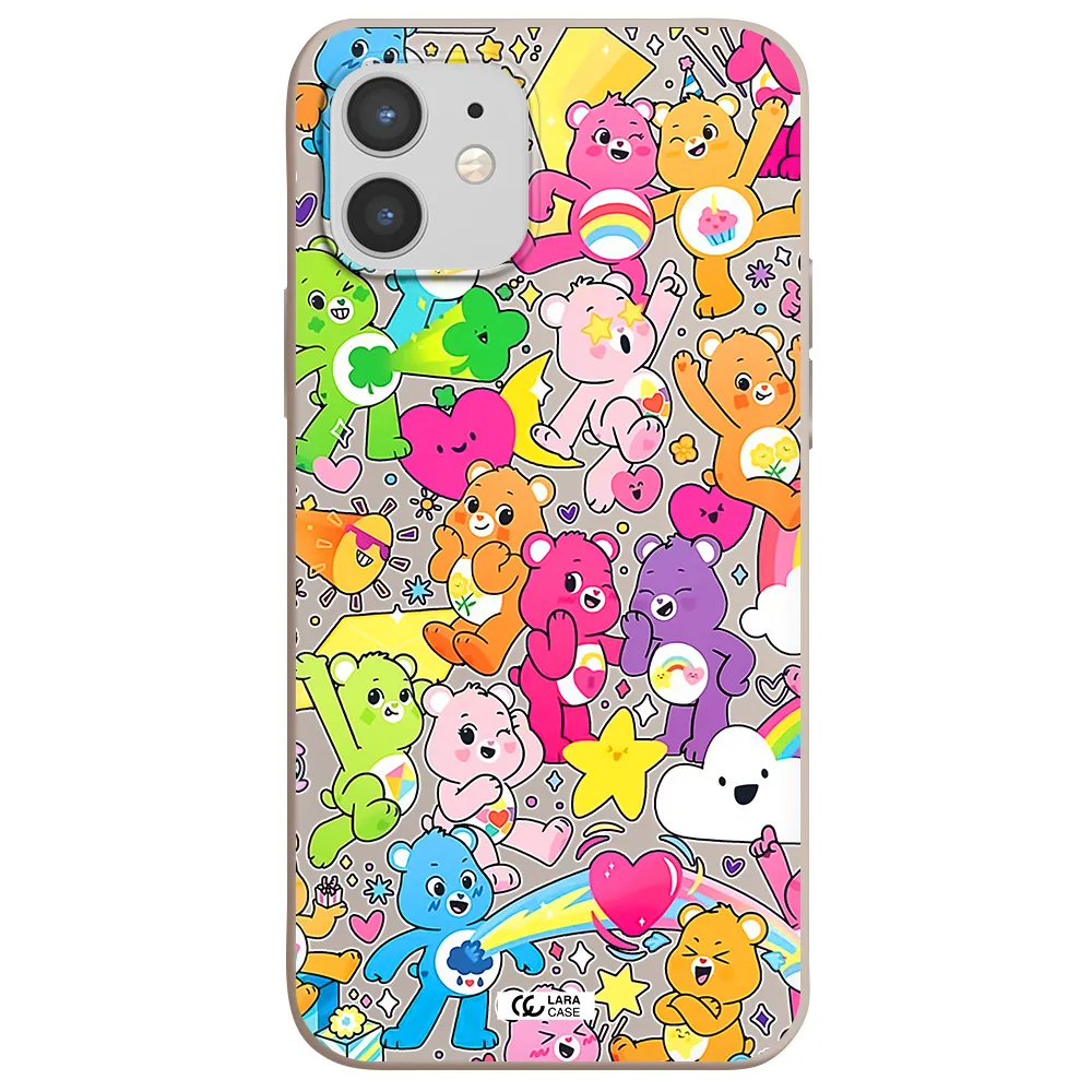 a pattern of cartoon bears Apple iPhone 12 mini Silicone Stone Case