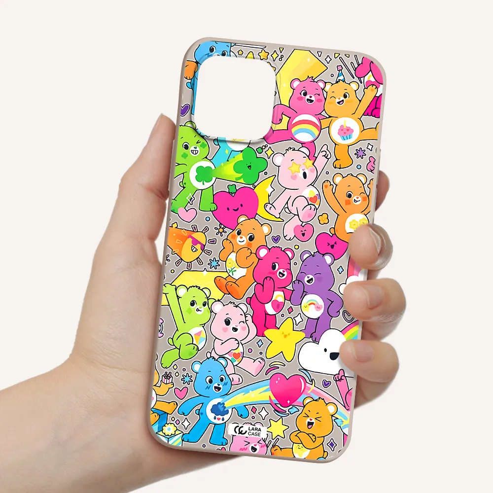 a pattern of cartoon bears Apple iPhone 12 mini Silicone Stone Case