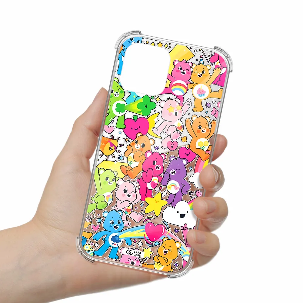 a pattern of cartoon bears Apple iPhone 12 pro Clear PC Case