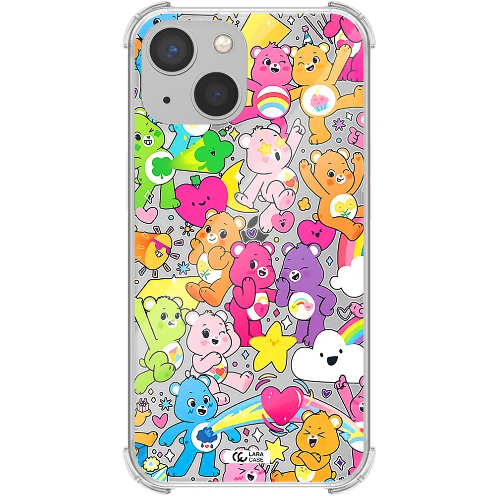 a pattern of cartoon bears Apple iPhone 13 mini Clear PC Case