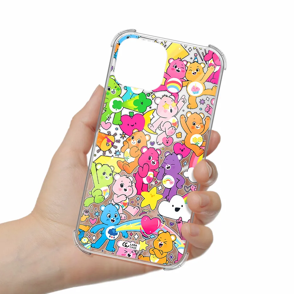a pattern of cartoon bears Apple iPhone 13 mini Clear PC Case