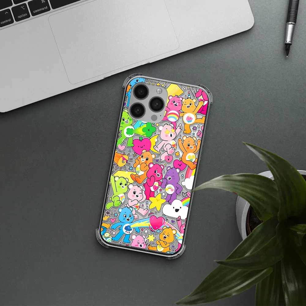 a pattern of cartoon bears Apple iPhone 13 Pro Clear PC Case