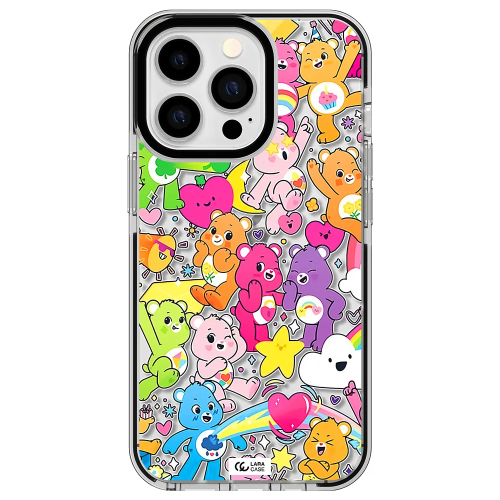 a pattern of cartoon bears Apple iPhone 13 Pro impact black border Case