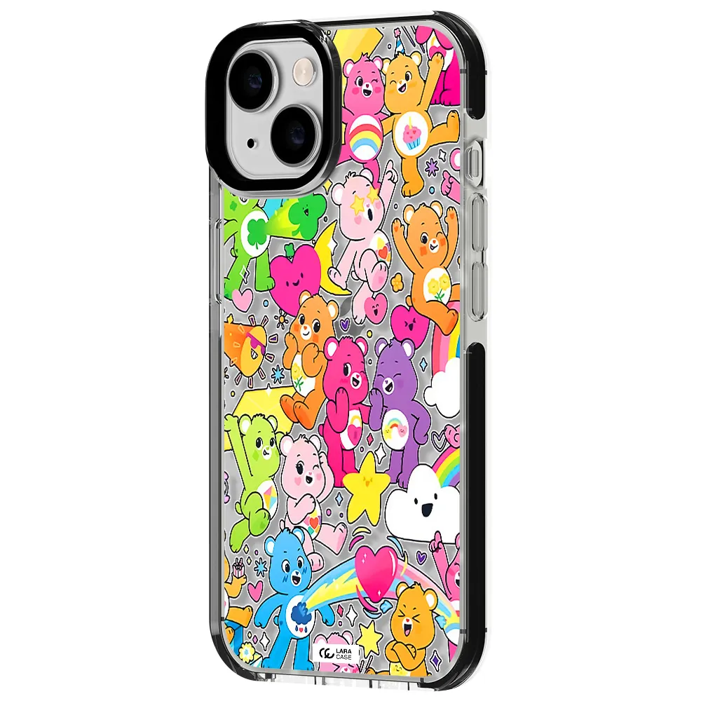 a pattern of cartoon bears Apple iPhone 14 impact black border Case