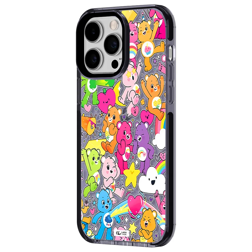 a pattern of cartoon bears Apple iPhone 14 pro max impact Lilac Case