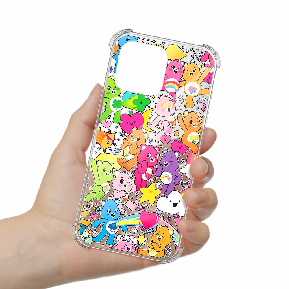 A Pattern Of Cartoon Bears Apple Iphone 16 Pro Max Clear Pc Case