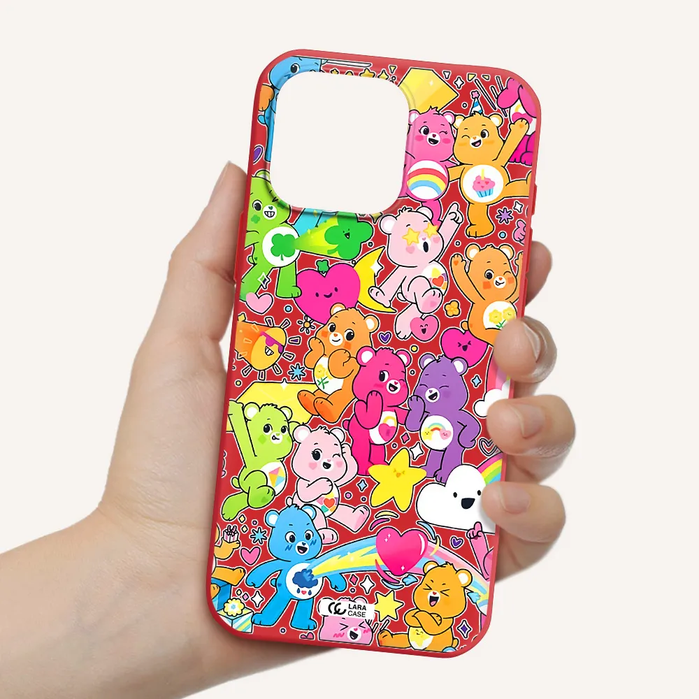 A Pattern Of Cartoon Bears Apple Iphone 16 Pro Max Silicone Stone Case