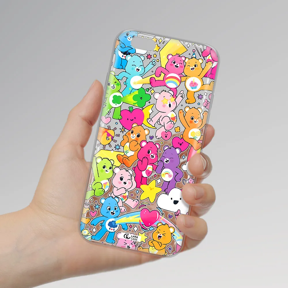a pattern of cartoon bears Apple iPhone 6 plus Clear TPU Case