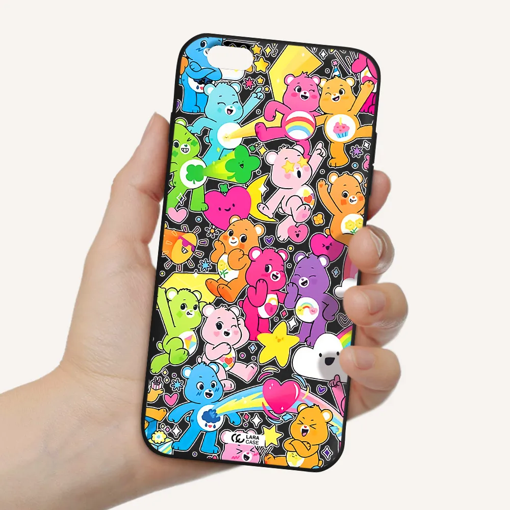 a pattern of cartoon bears Apple iPhone 6 plus Silicone black Case