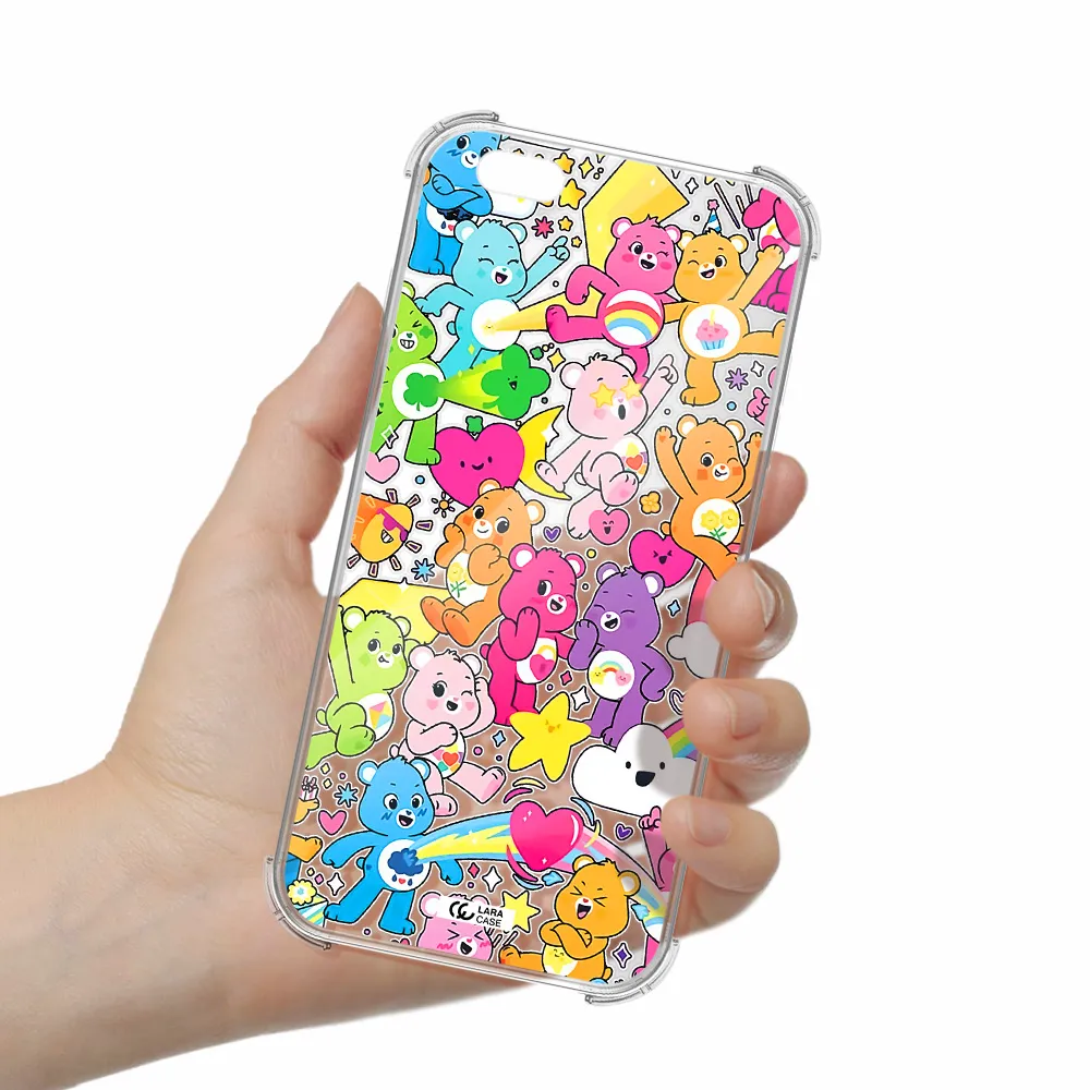 a pattern of cartoon bears Apple iPhone 6 s plus Clear PC Case