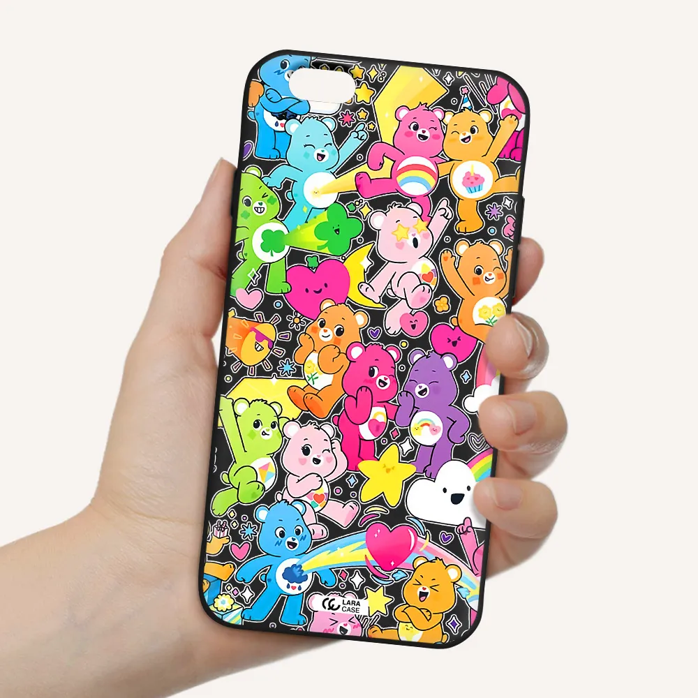 a pattern of cartoon bears Apple iPhone 6 Silicone black Case
