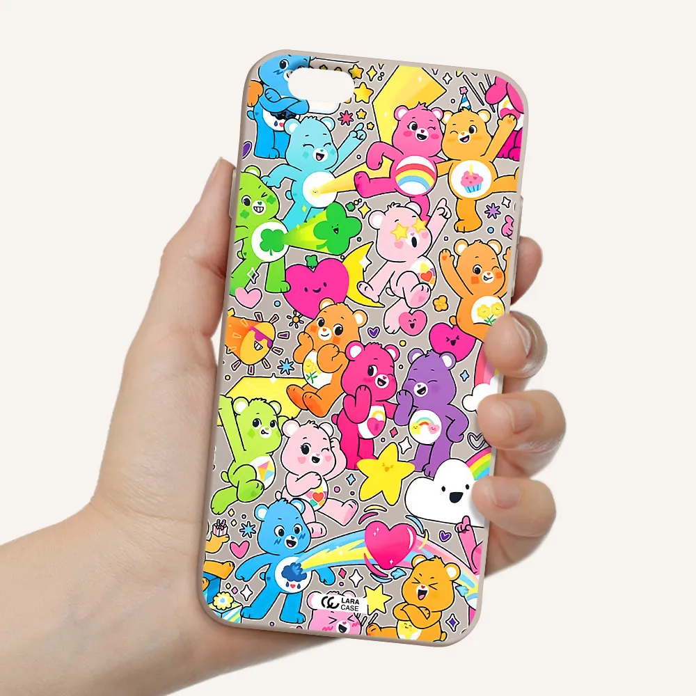 a pattern of cartoon bears Apple iPhone 6 Silicone Stone Case