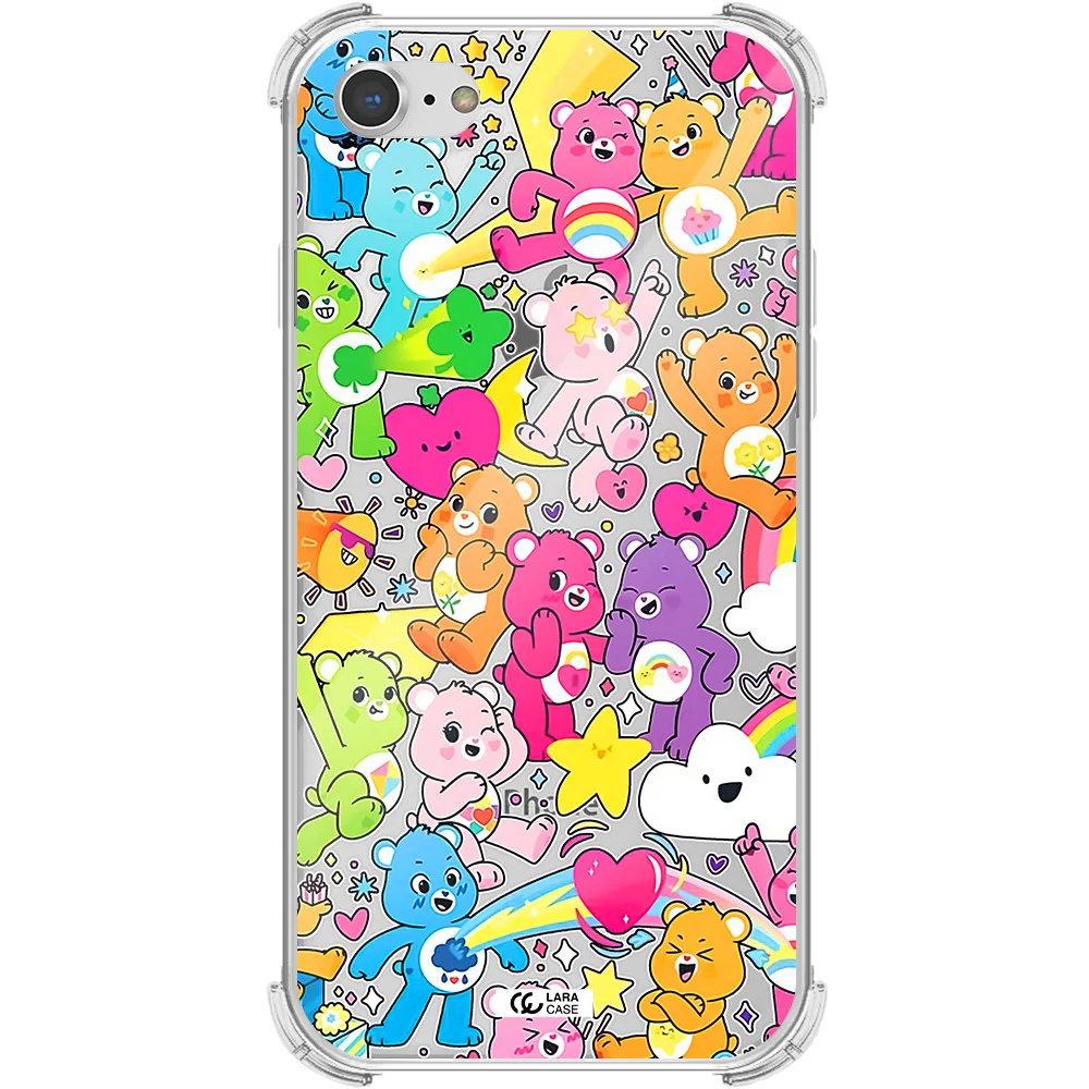 a pattern of cartoon bears Apple iPhone 8 Clear PC Case
