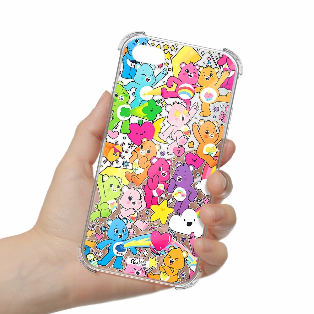 a pattern of cartoon bears Apple iPhone 8 Clear PC Case