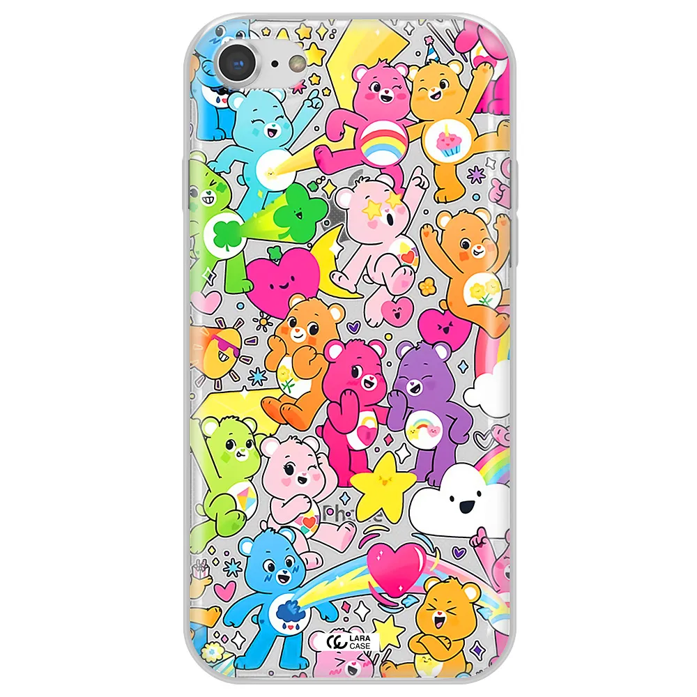 a pattern of cartoon bears Apple iPhone 8 Clear TPU Case