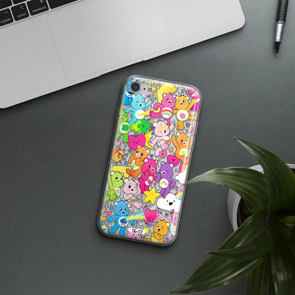 a pattern of cartoon bears Apple iPhone 8 Clear TPU Case