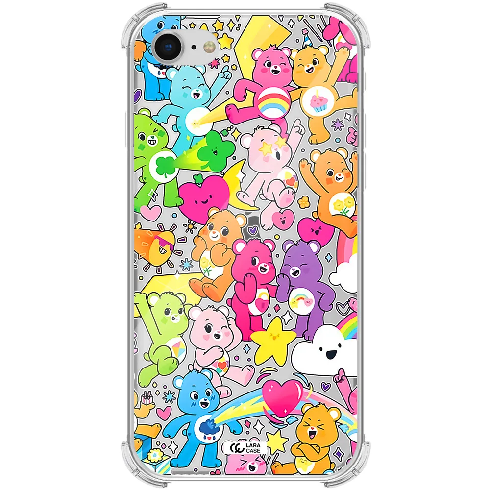 a pattern of cartoon bears Apple iPhone se 2020 Clear PC Case