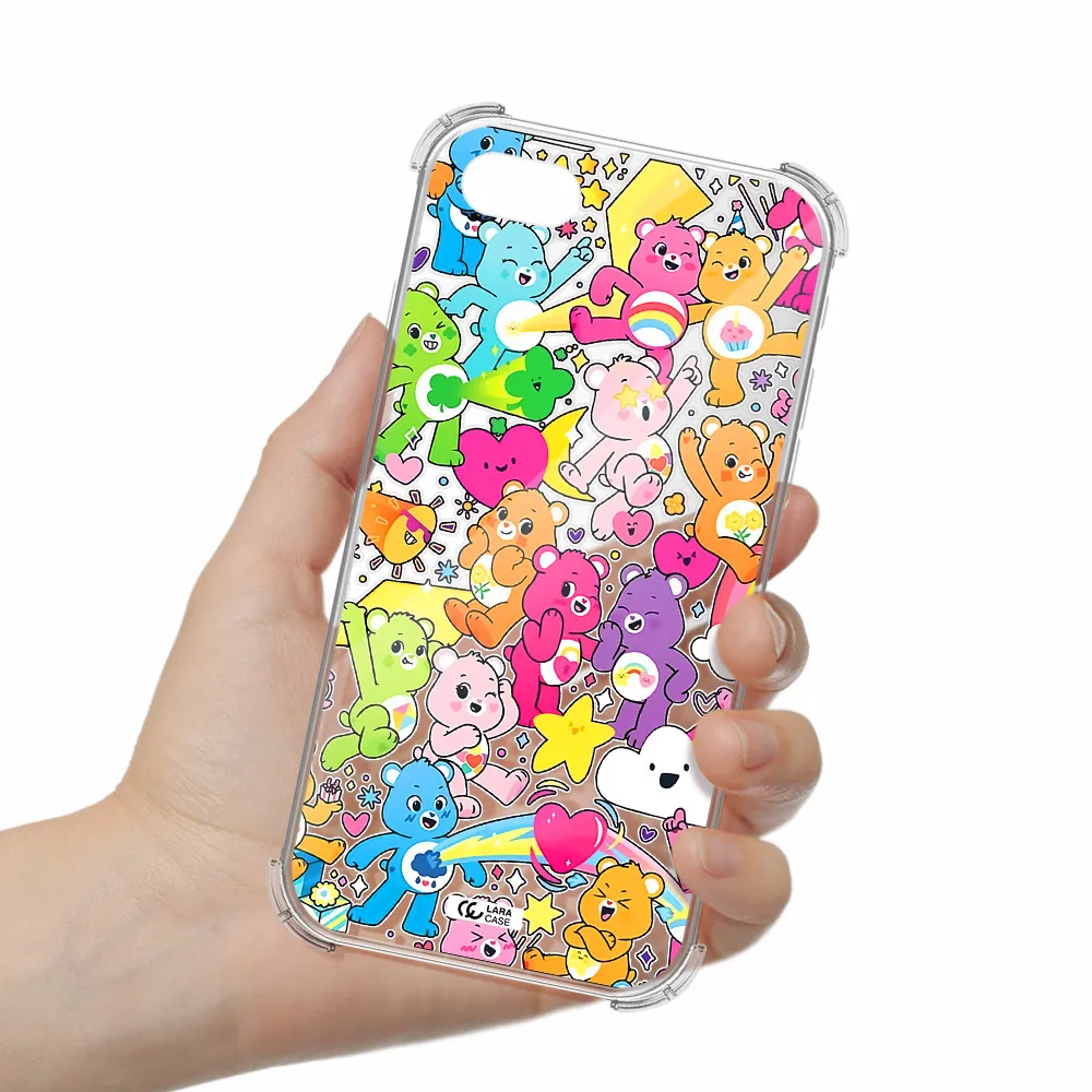 a pattern of cartoon bears Apple iPhone se 2020 Clear PC Case