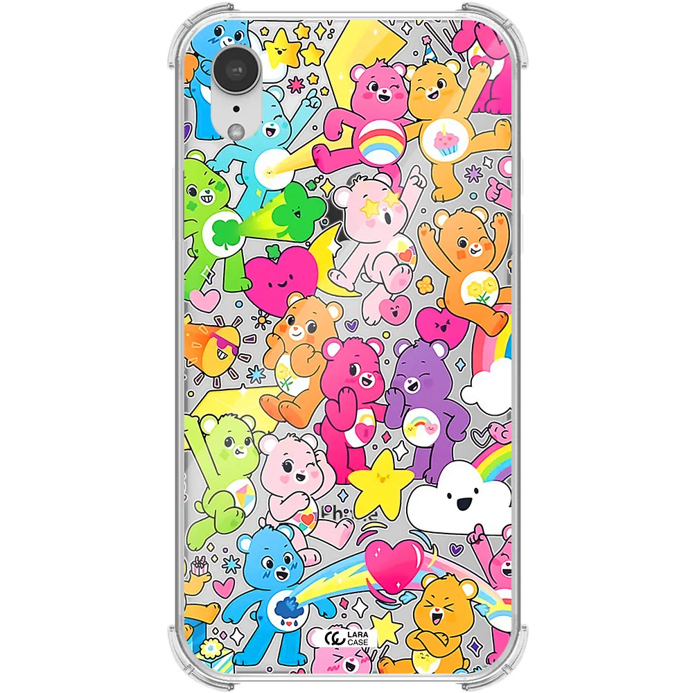 a pattern of cartoon bears Apple iPhone XR Clear PC Case