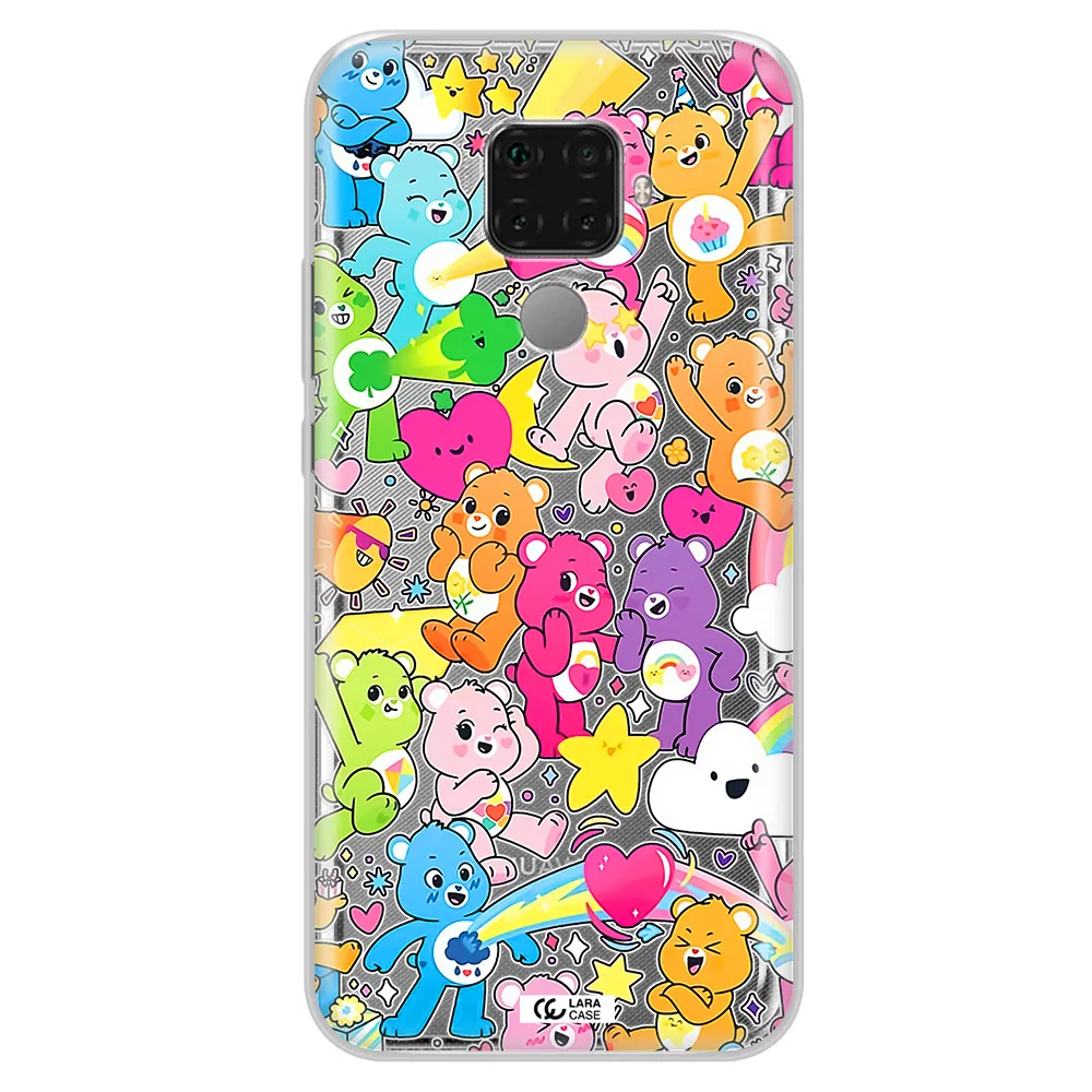 a pattern of cartoon bears Huawei Mate 30 Lite Clear TPU Case