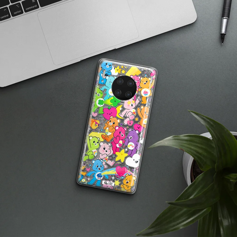 a pattern of cartoon bears Huawei Mate 30 Pro Clear TPU Case